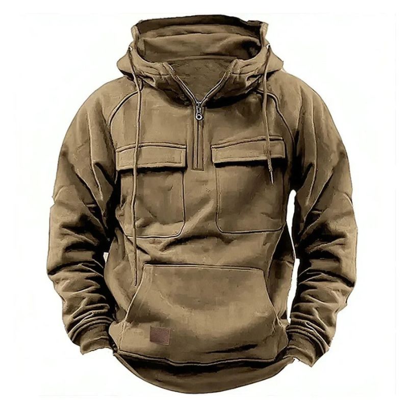 Seligmann | Quarter Zip Hooded Utility Pocket Hoodie