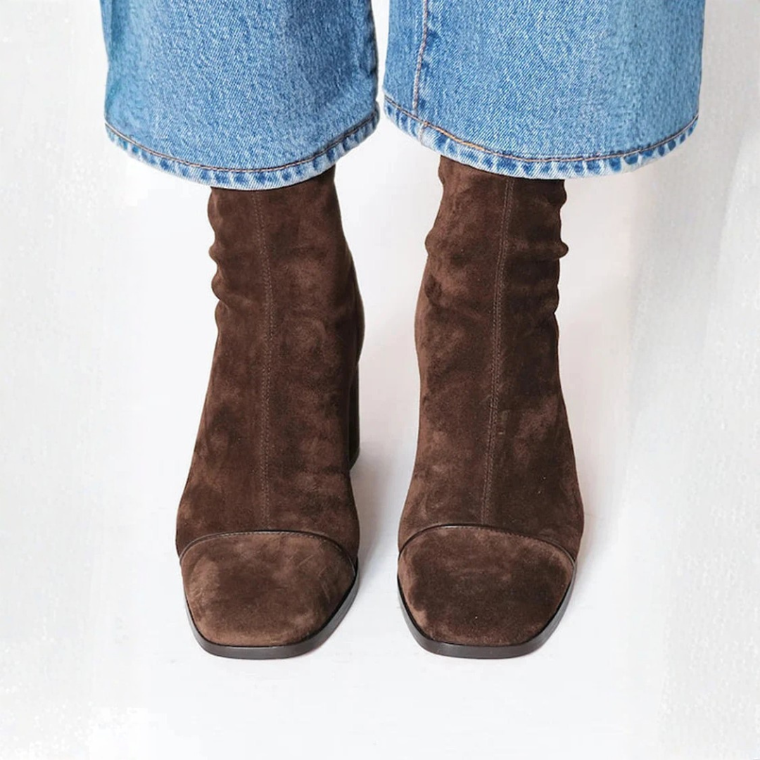 Leora - Ankle Boots Block Heel Square Toe