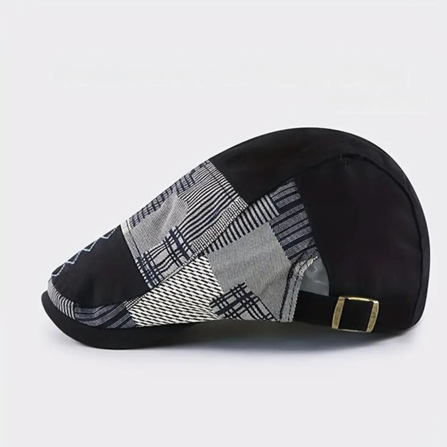 Lebron | Patchwork Print Adjustable Flat Cap