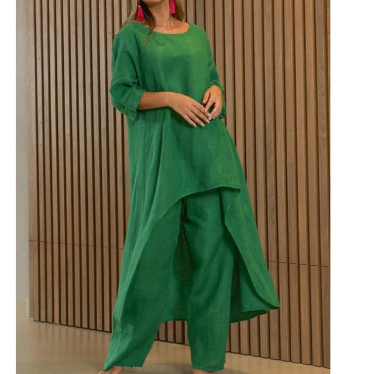 Liselotte | Two Piece Asymmetrical Tunic Trouser Set