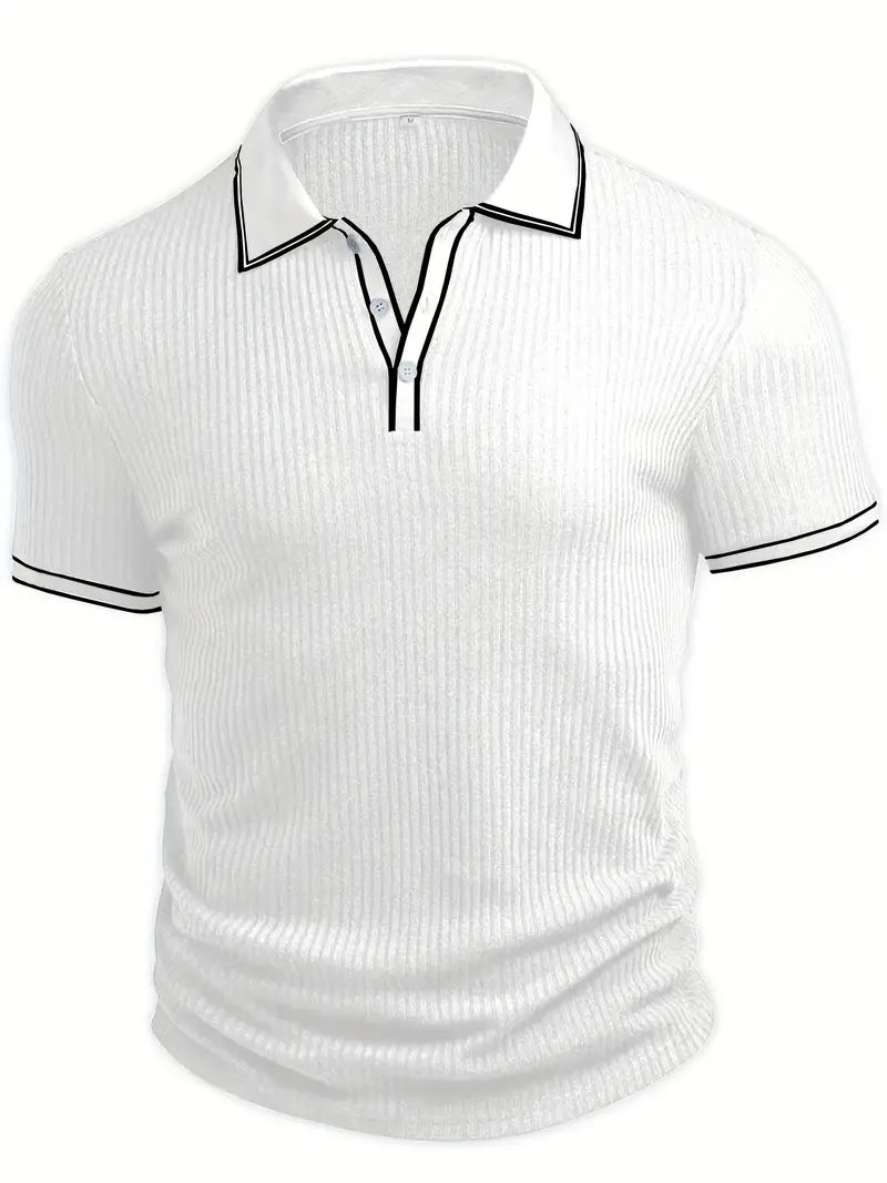 Orestis - Ribbed Short Sleeve Polo Shirt