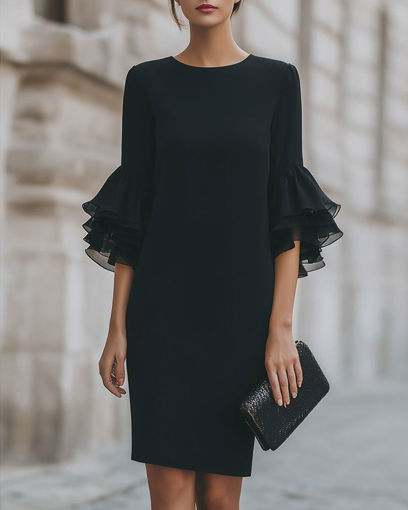 Catalinan | Ruffle Sleeve Midi Dress