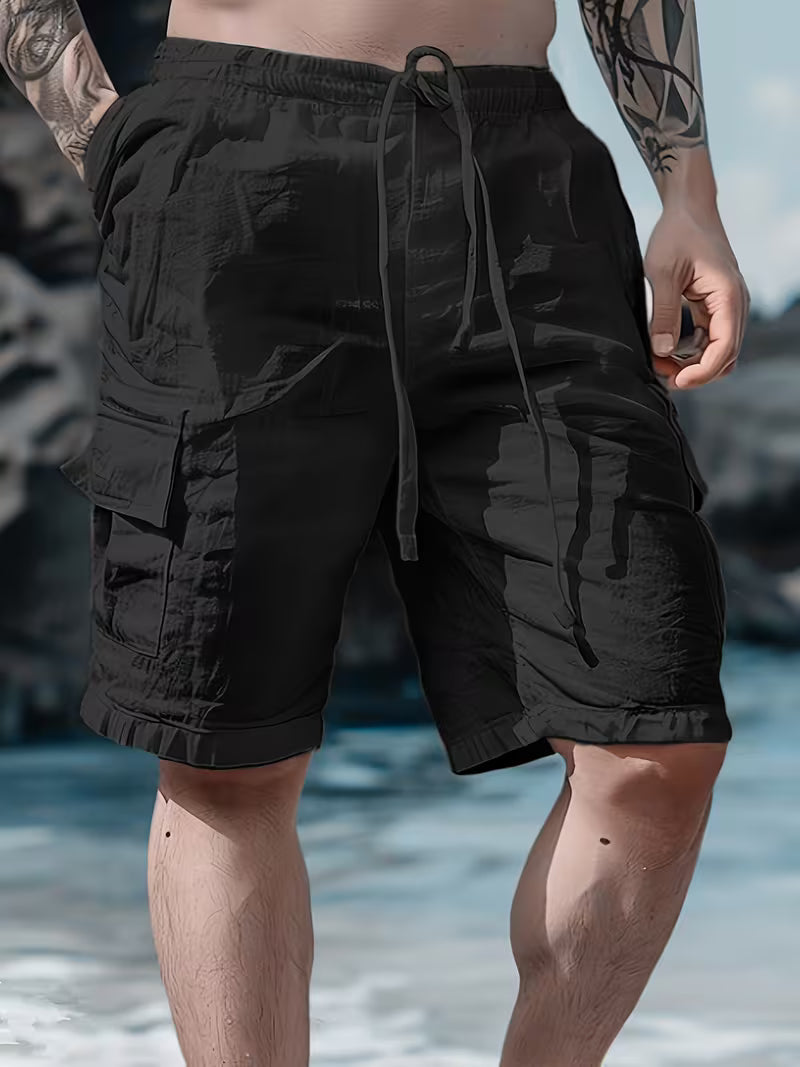 Raekwon | Cargo Drawstring Elastic Waist Shorts