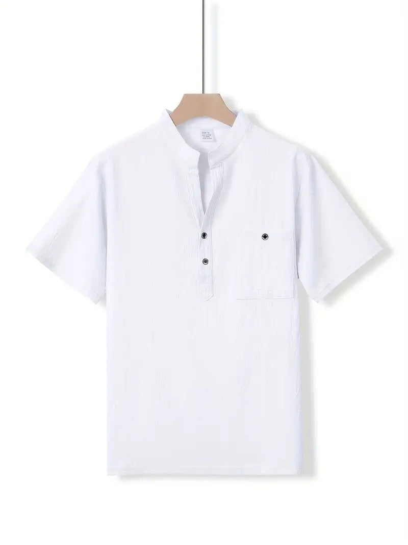 Vaughn - Short Sleeve Henley Pocket Shirt