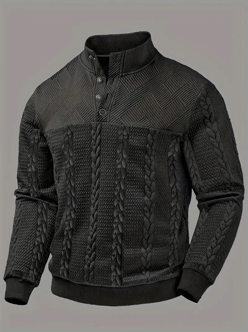 Dawson | Textured Henley Sweater for Everyday Comfort