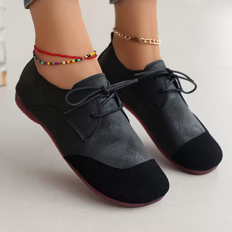 Brigiluxa | Lace-Up Low Wedge Comfort Shoes