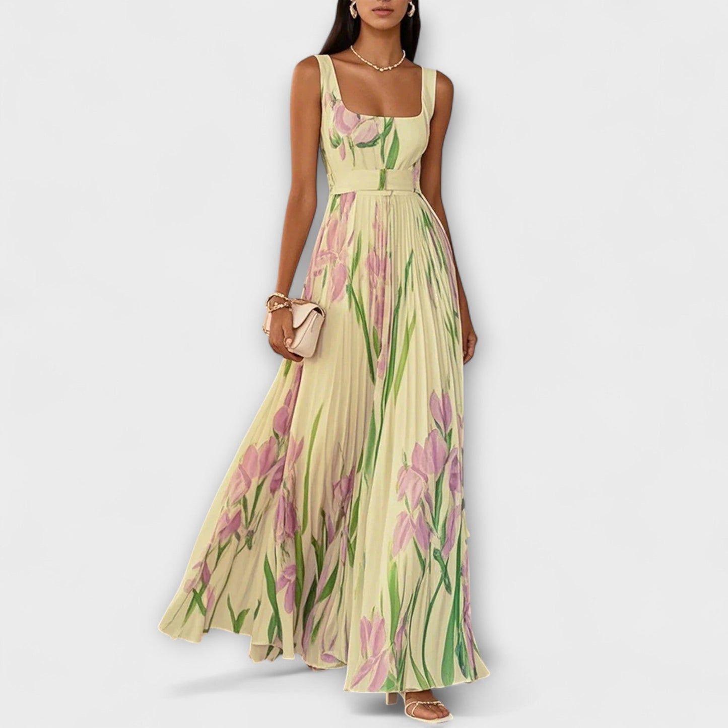 Tressa | Sleeveless Square Neck Floral Maxi Dress