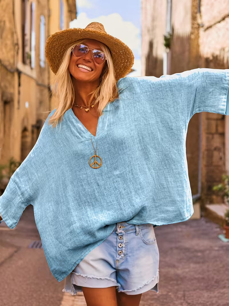 Sienna | V-neck Batwing Sleeve Top in Multiple Colors