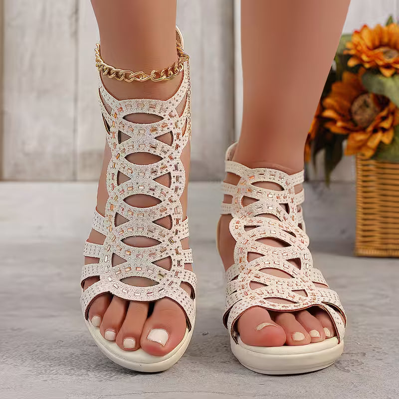 Umona – Open Toe Cutout Wedge Sandals