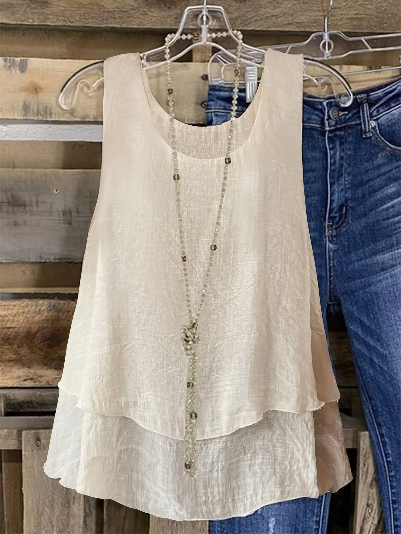 Cressida | Sleeveless Layered Swing Tank Top