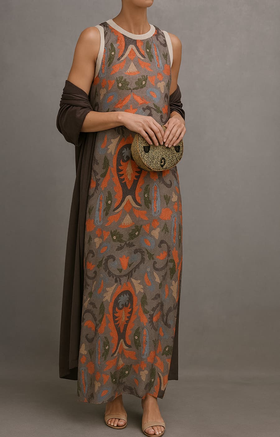 Irmtraut - Sleeveless Floral Print Maxi Dress