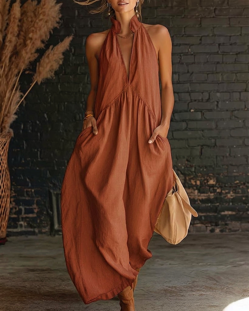Saorla | Halter Neck Maxi Dress