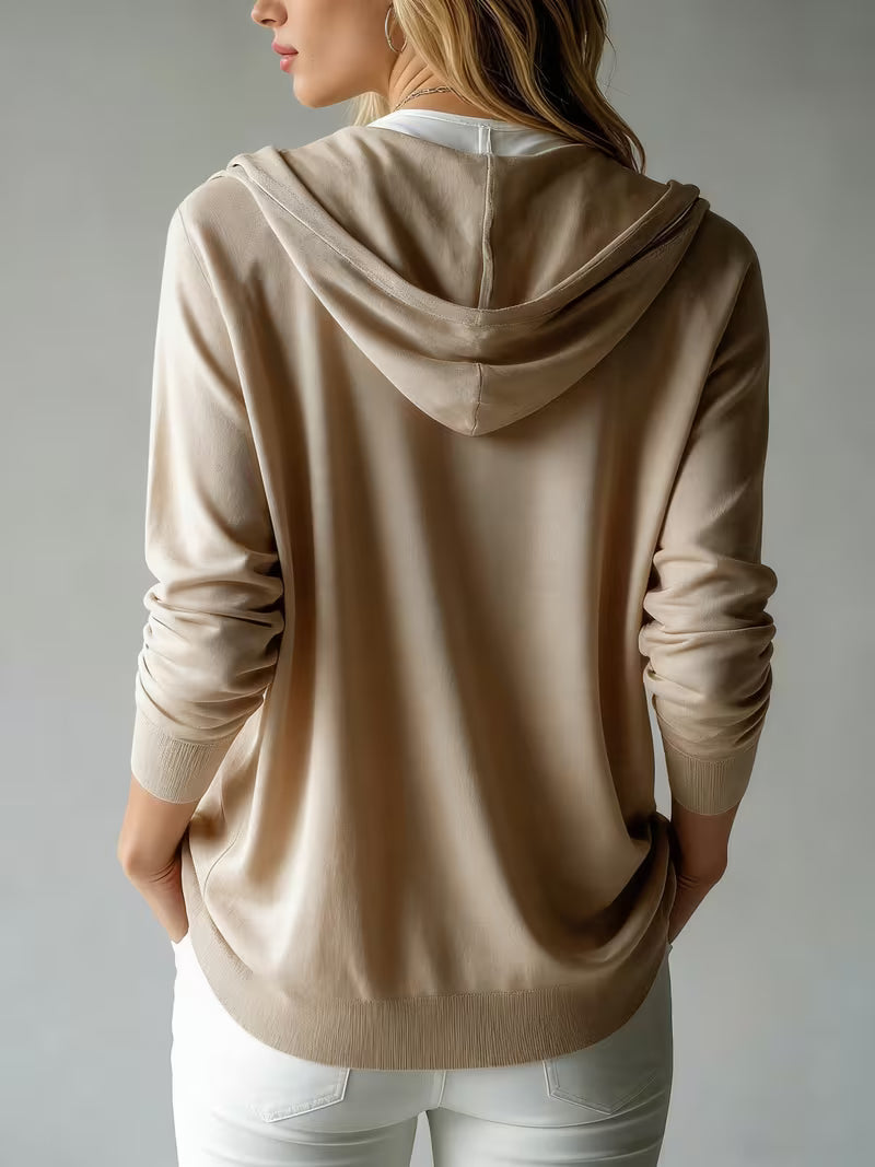 Avila | Hooded Button Front Long Sleeve Cardigan