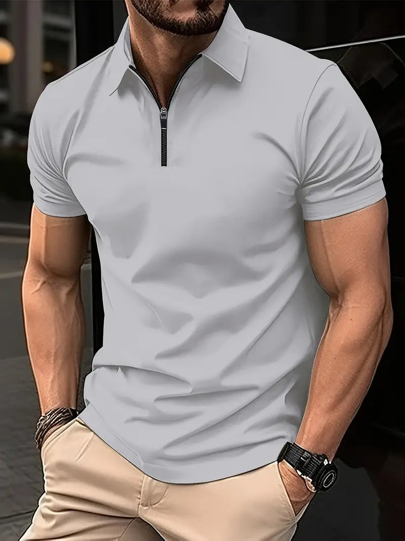 Ilan | Zip Collar Short Sleeve Polo