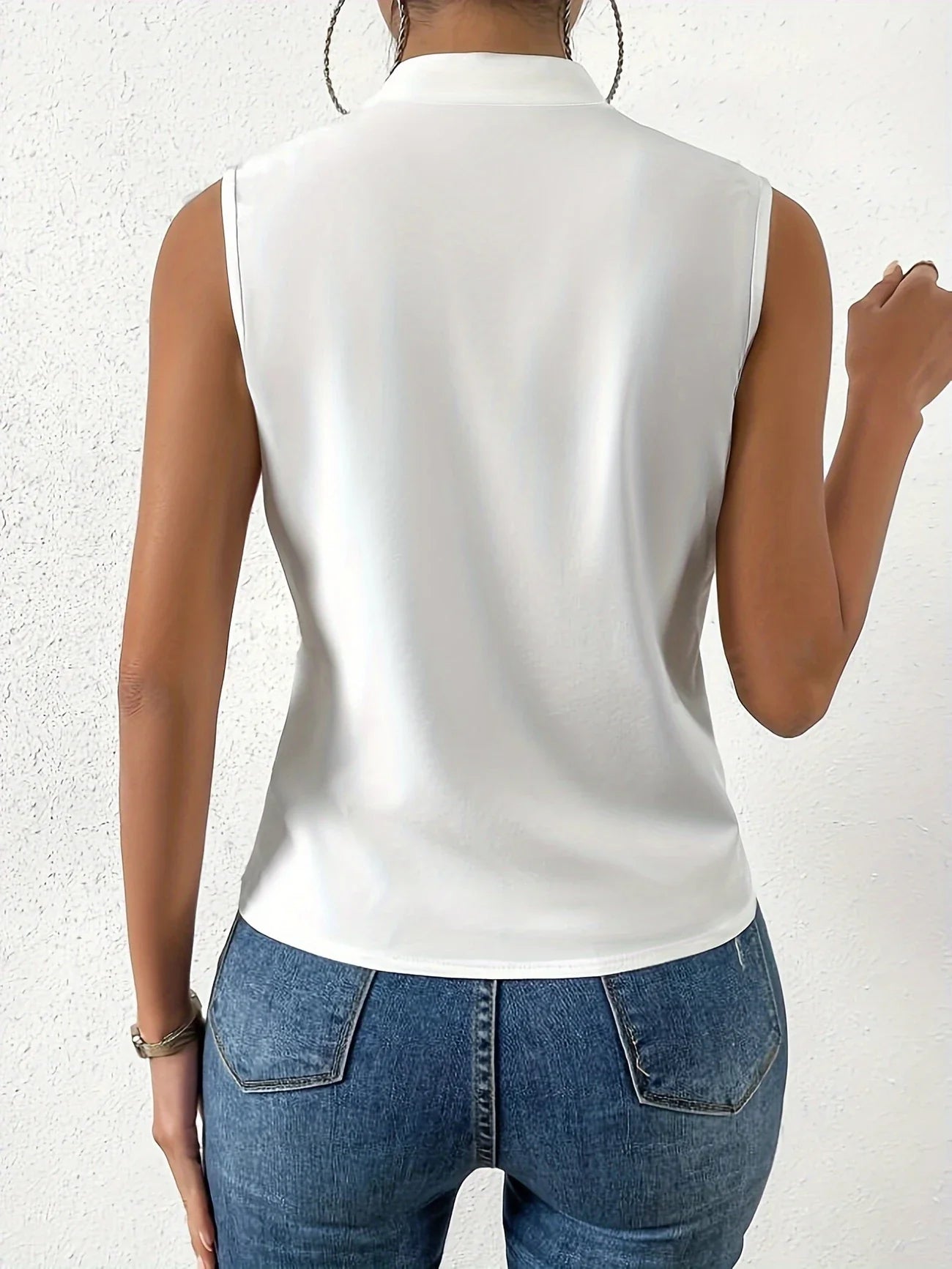 Cebulska | Sleeveless Wrap V-Neck Blouse Top