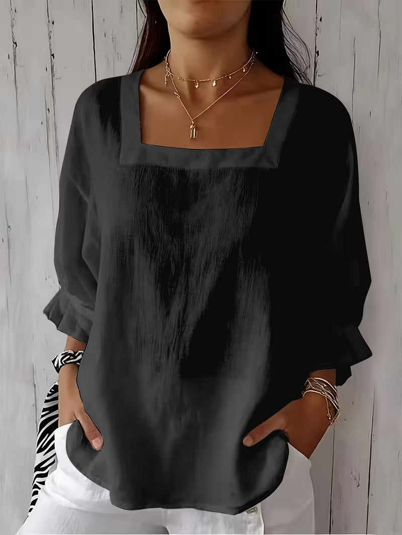 Alvessa | Blouse with Square Neck and Relaxed Fit