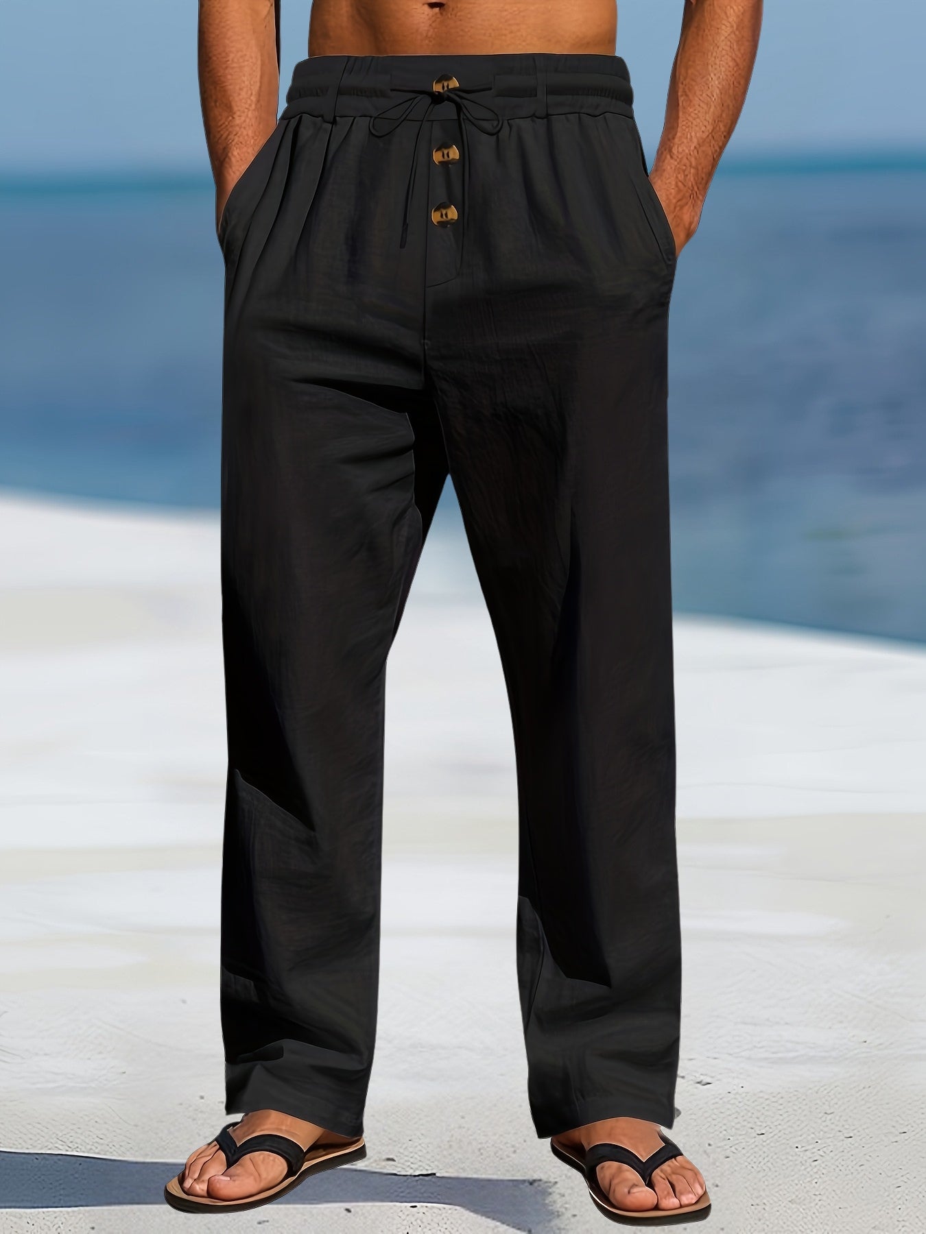 Aznar - Relaxed Drawstring Straight Leg Pants