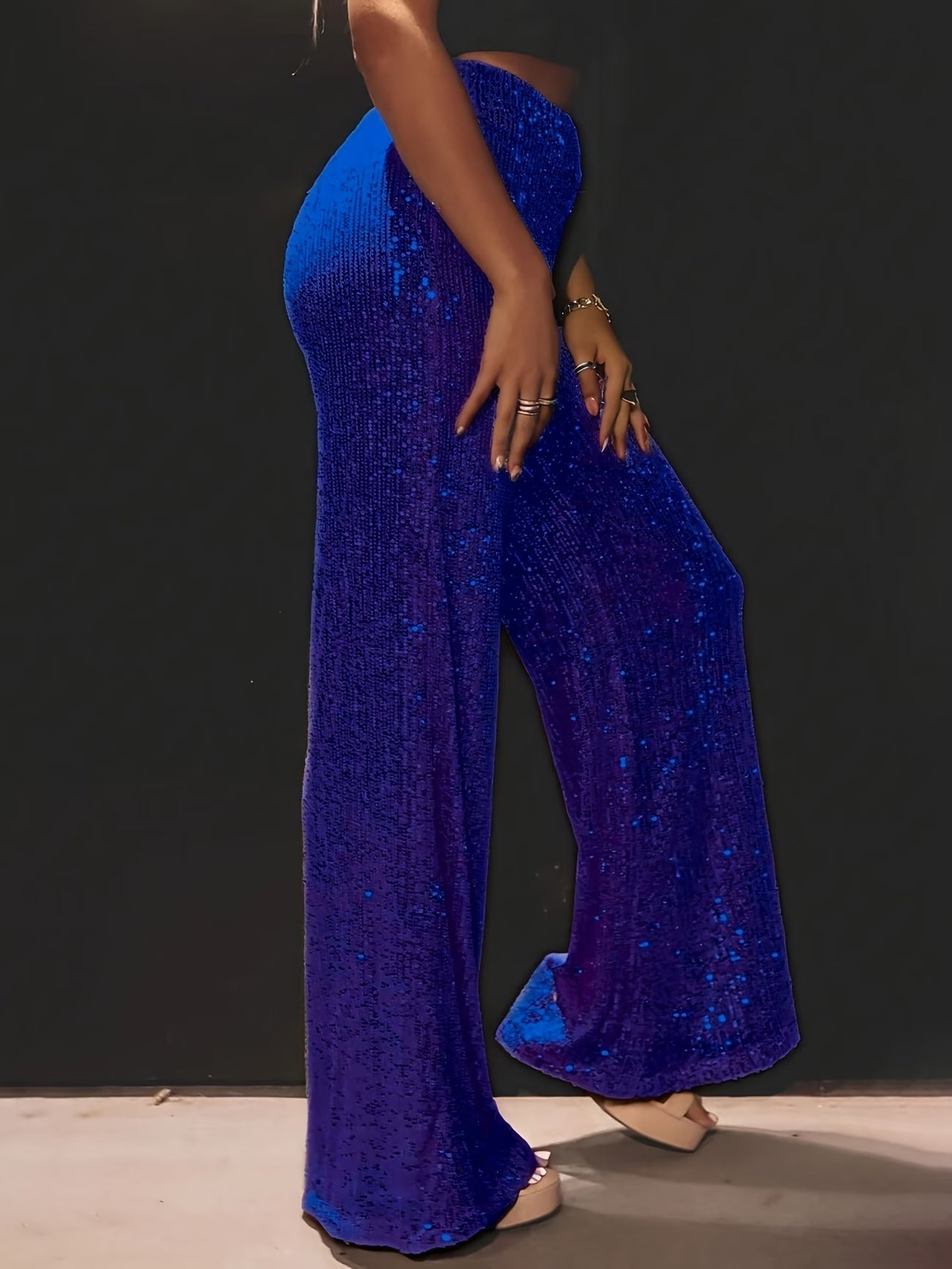 Tnora | Pants with Sequin Finish Wide Leg