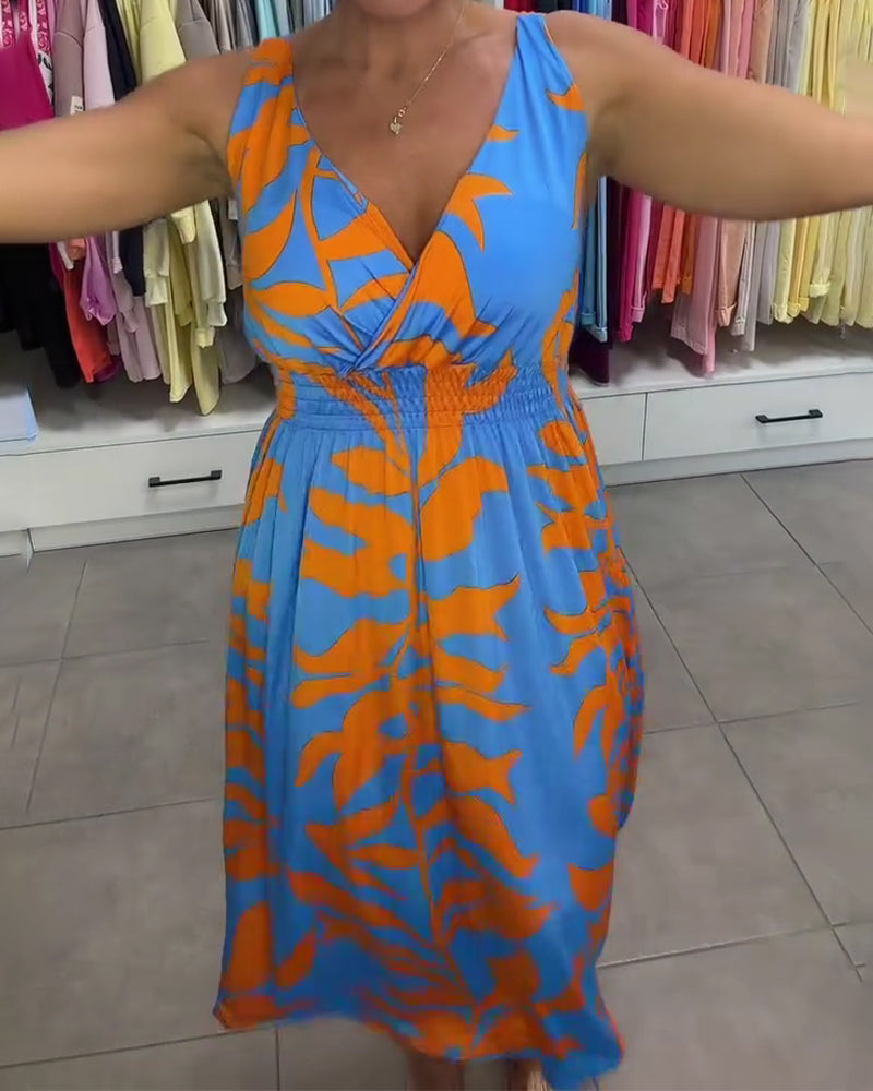 Kealia | Maxi Dress Sleeveless Floral Smocked Waist