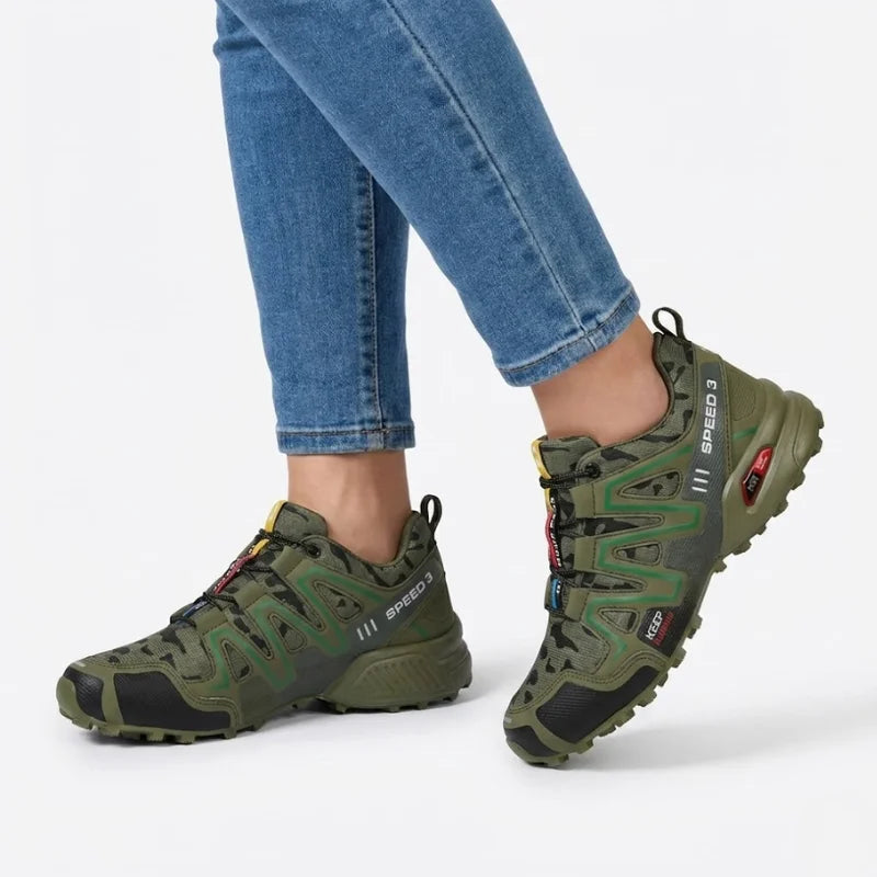 Elsie | Trail Sneakers With Colorblock Lace-Up Panels