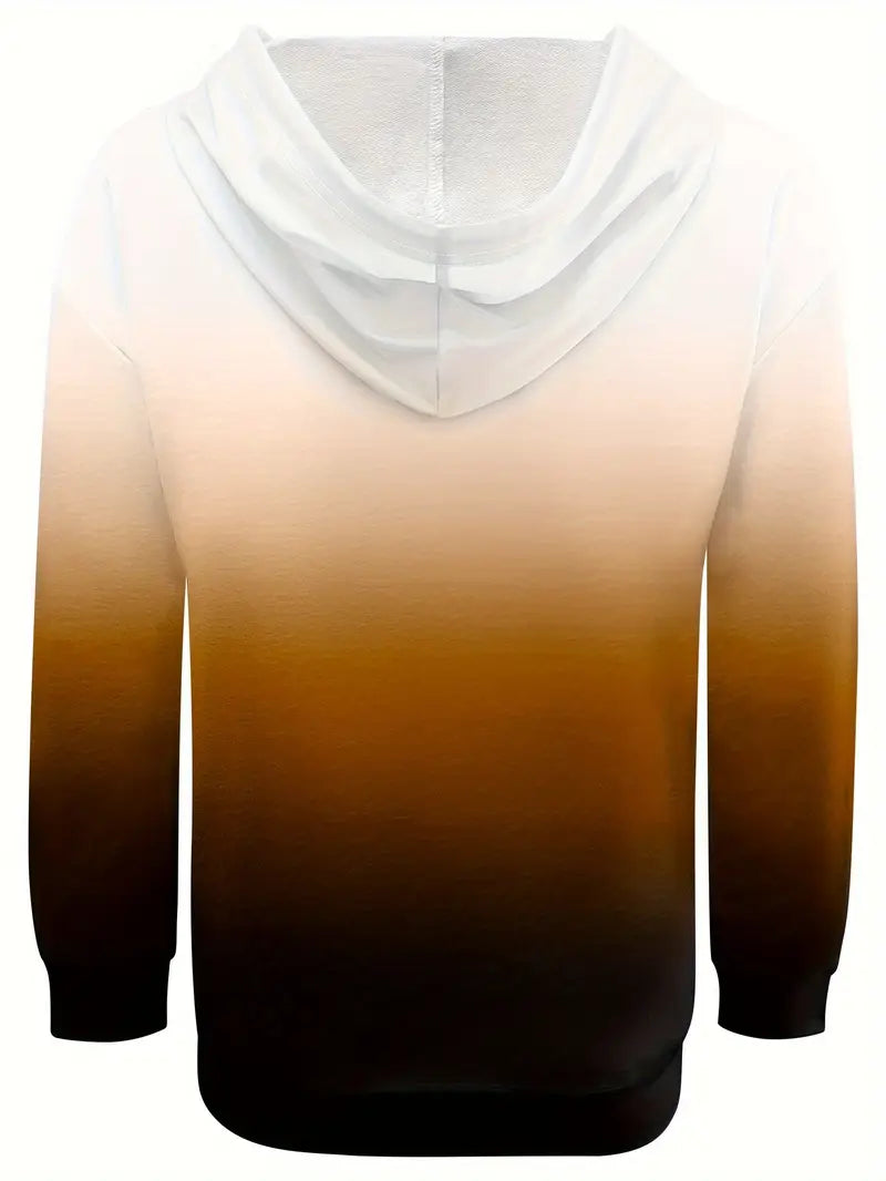 Areeqa - Gradient Drawstring Hooded Sweatshirt Long Sleeve