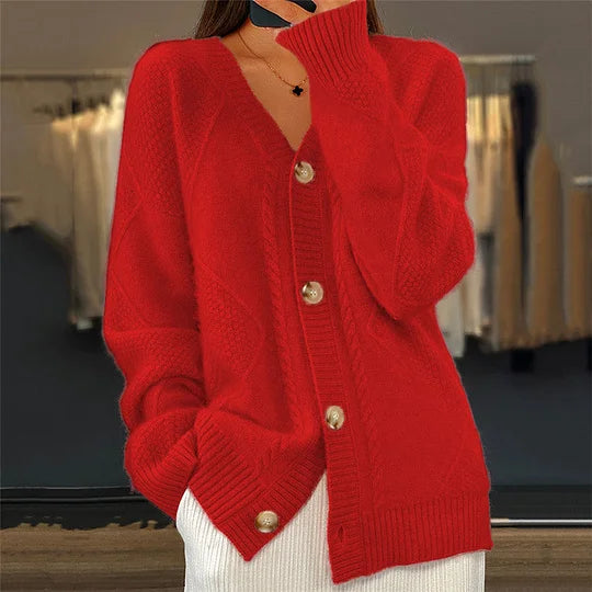 Tanner - V Neck Button Knit Cardigan