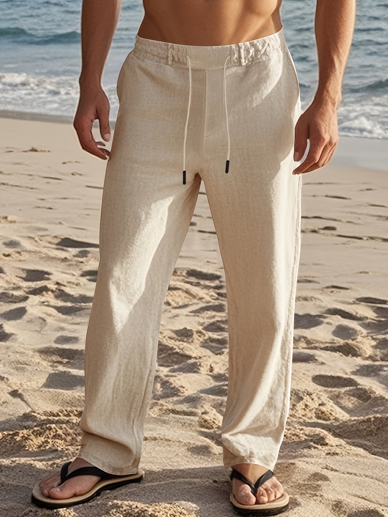 Erikas | Drawstring Straight Leg Casual Trousers
