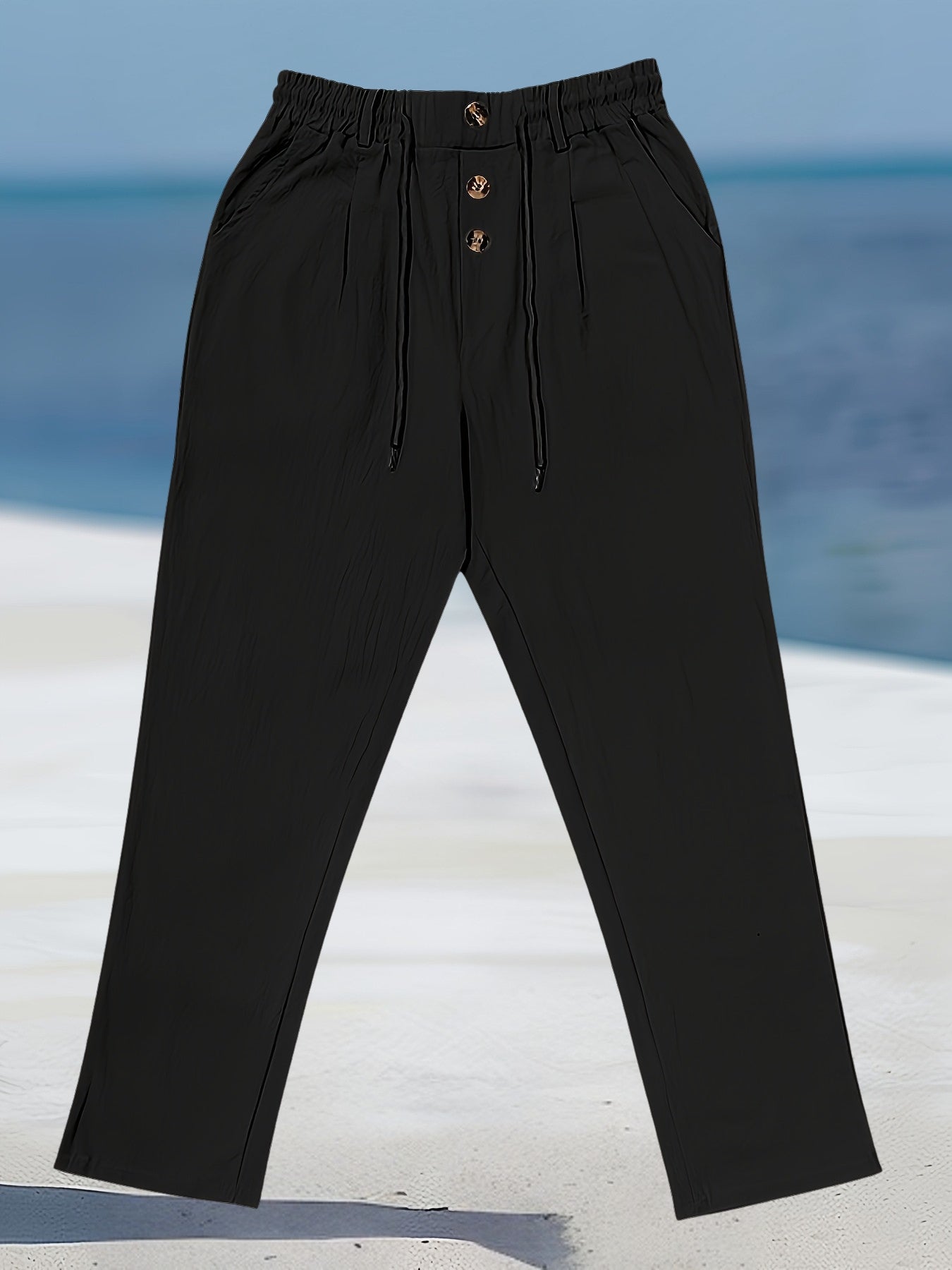 Aznar - Relaxed Drawstring Straight Leg Pants