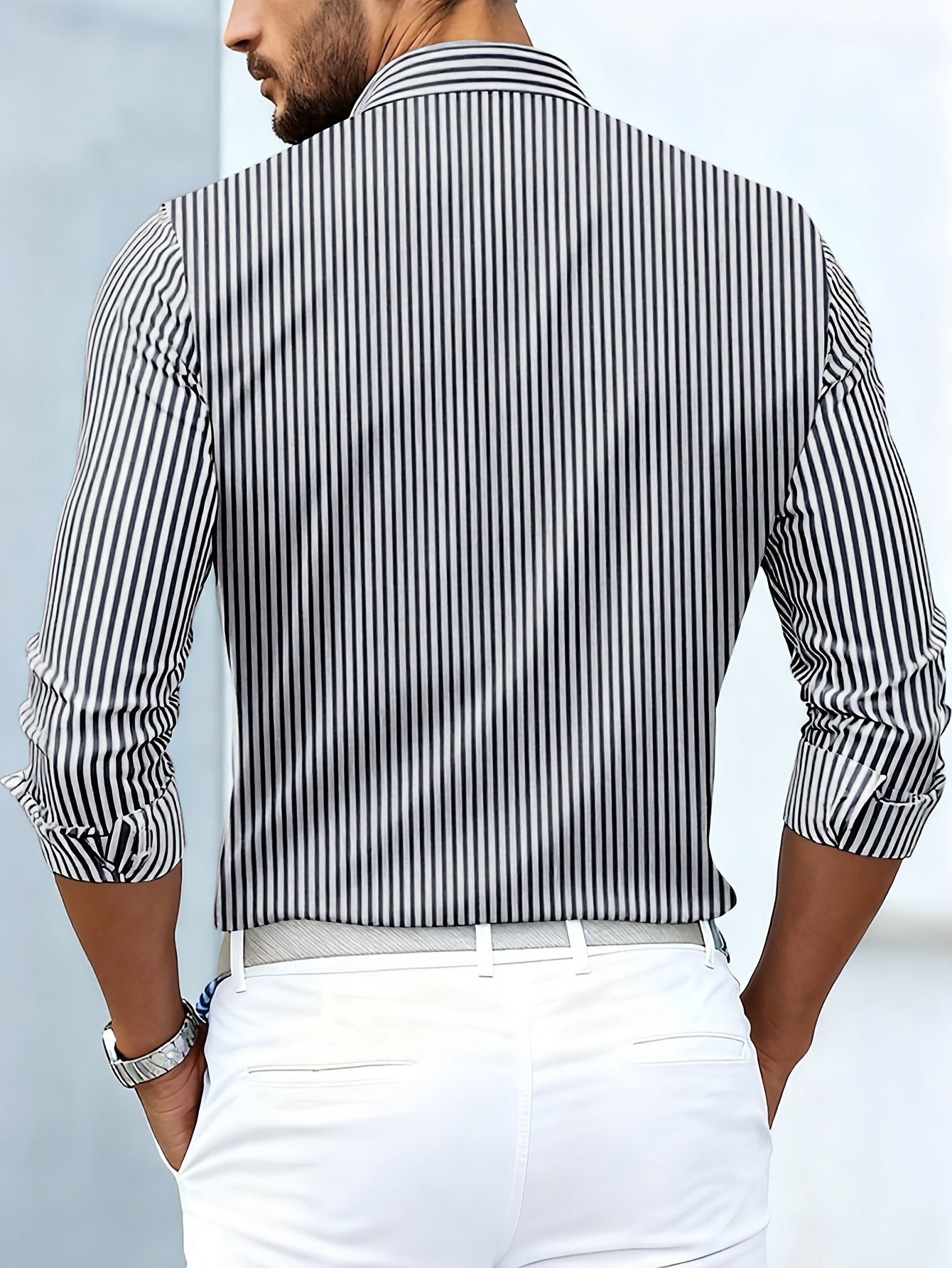 Emmerson | Shirt Long Sleeve Striped Button Front