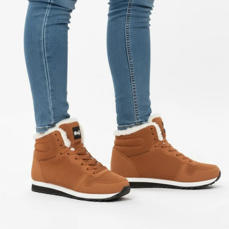 Kristine | High-Top Lace-Up Fleece-Lined Winter Sneakers