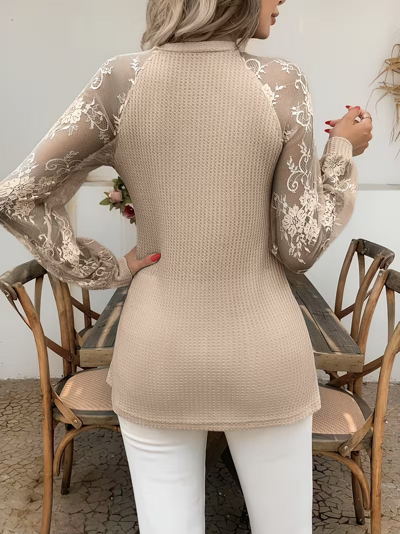 Wazina | Tunic Top with Lace Sleeves and Tie