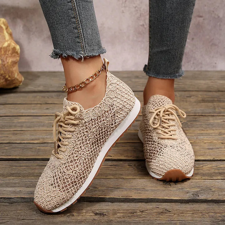 Susannah - Knitted Lace Up Breathable Sneakers