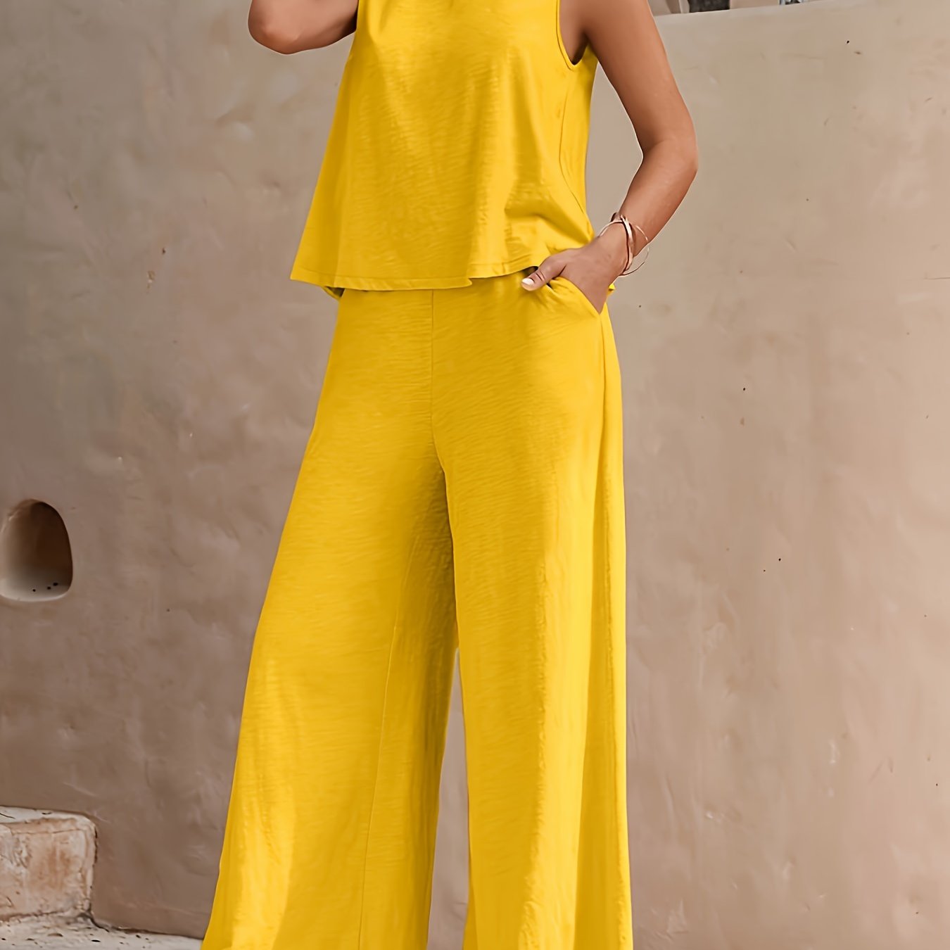 Marcelina - Two Piece Sleeveless Top Wide Leg Set