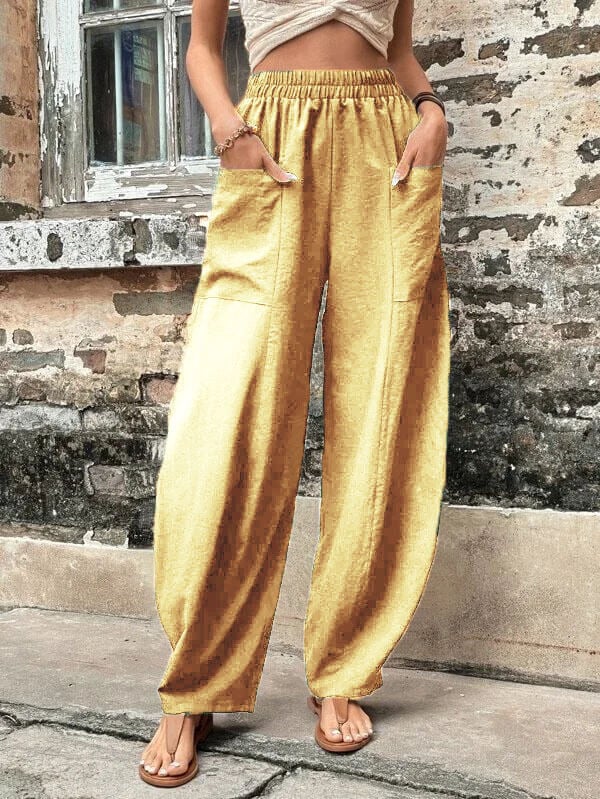 Salomee | Wide Leg Elastic Waist Pocket Pants