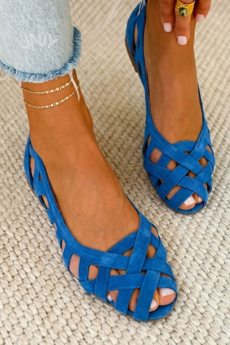 Darsy | Cross Strap Open Toe Flat Sandals