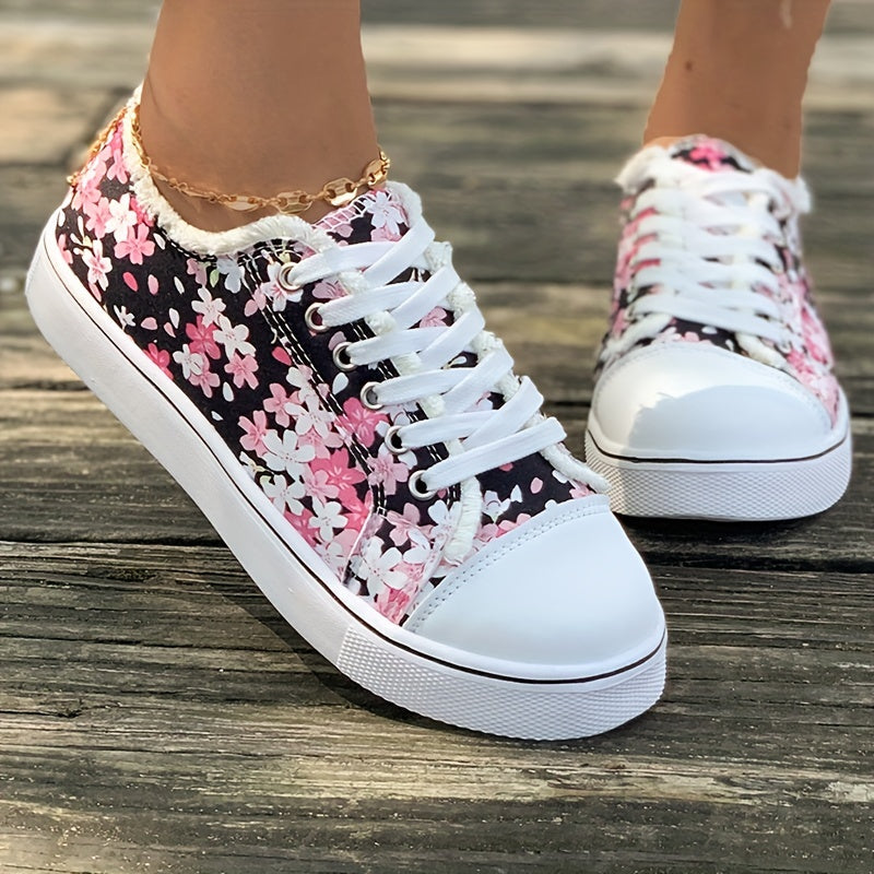 Bristy | Sneakers with Floral Print Lace-Up Closure