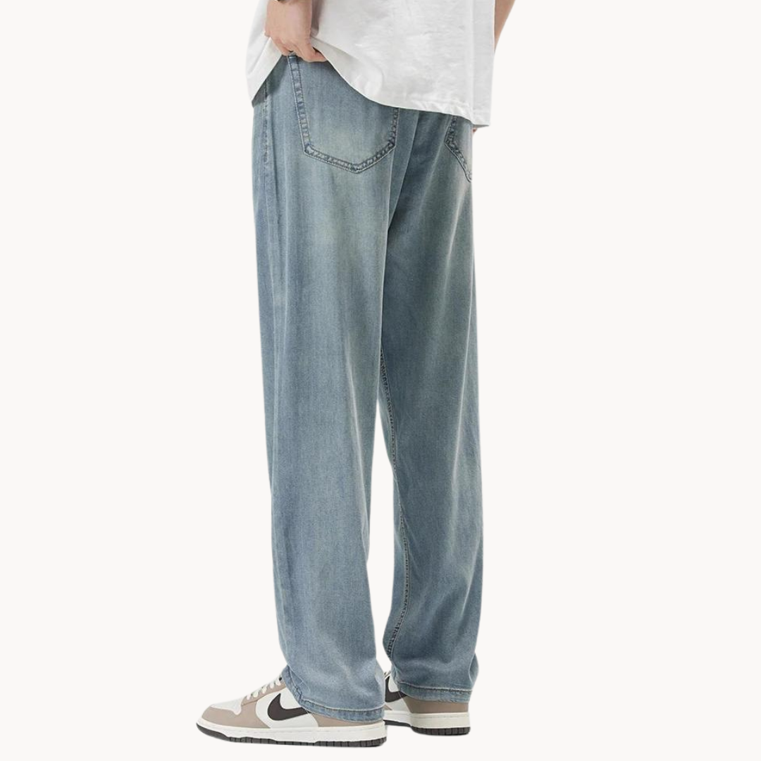 Teofilo | Wide Leg Washed Denim Jeans