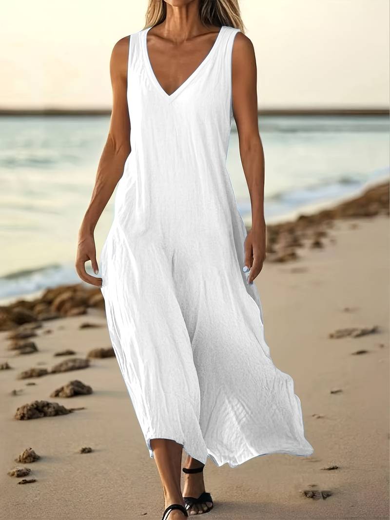 Brina | Sleeveless V-Neck Maxi Dress in Multiple Colors