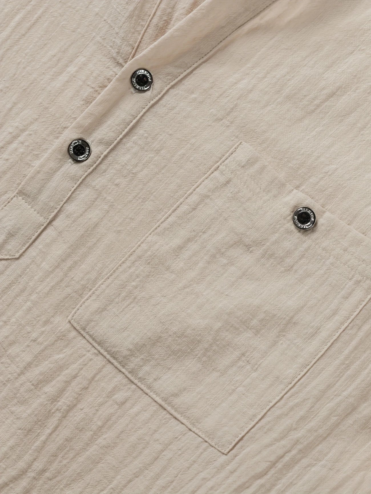Markos | Short Sleeve Band Collar Henley Shirt