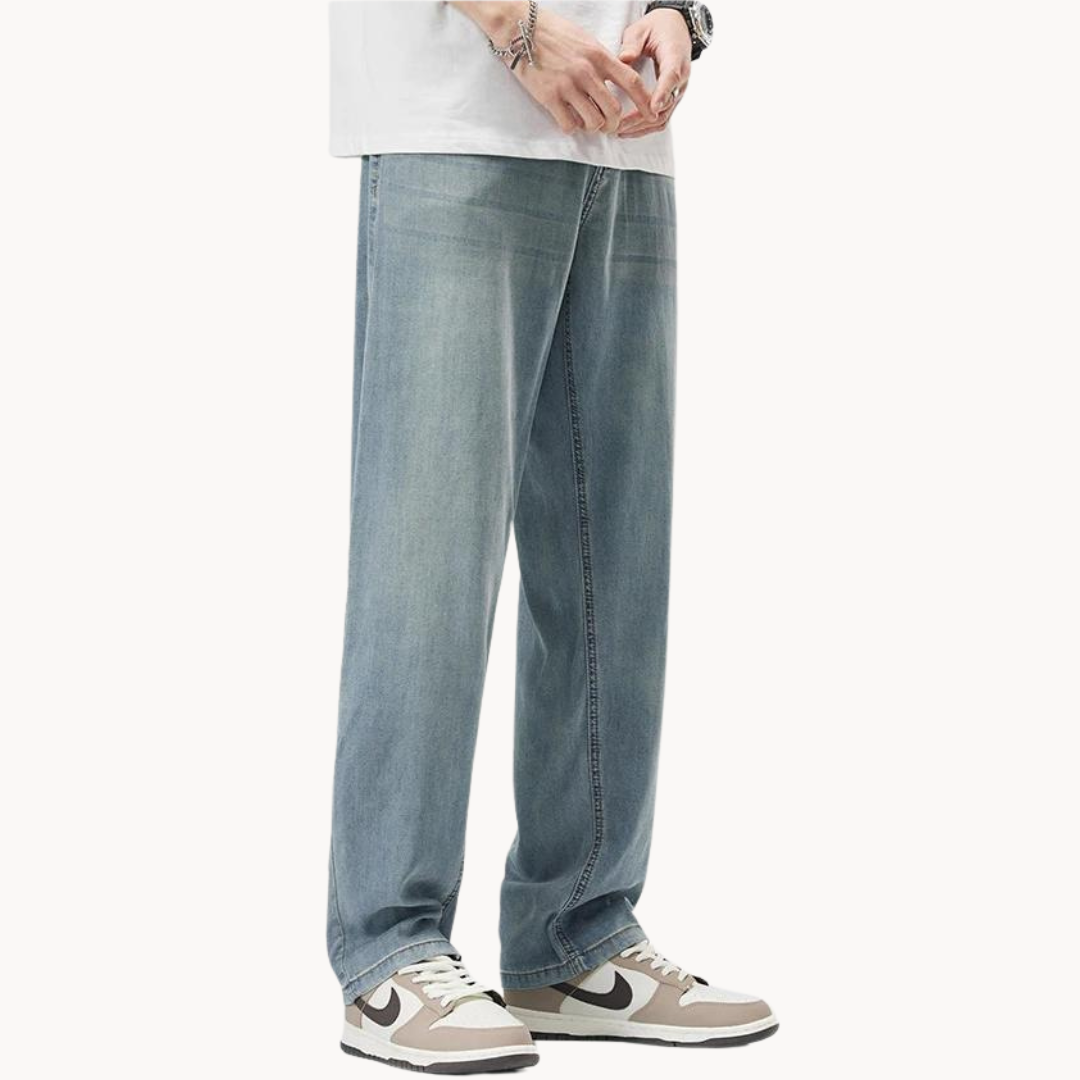 Teofilo | Wide Leg Washed Denim Jeans