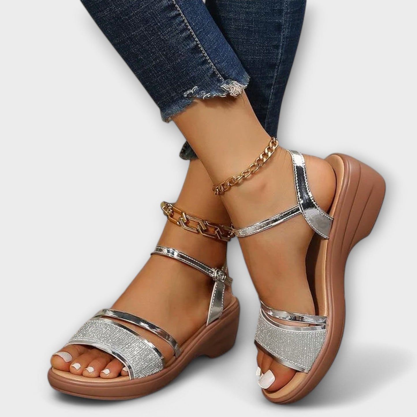 Finaya - Platform Wedge Ankle Strap Sandals