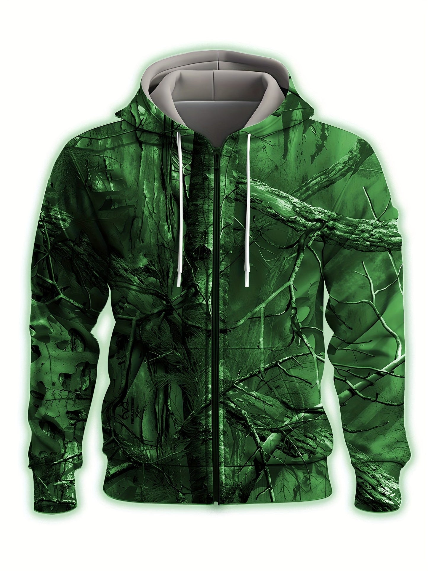 Whitaker | Full Zip Hooded Camouflage Print Hoodie