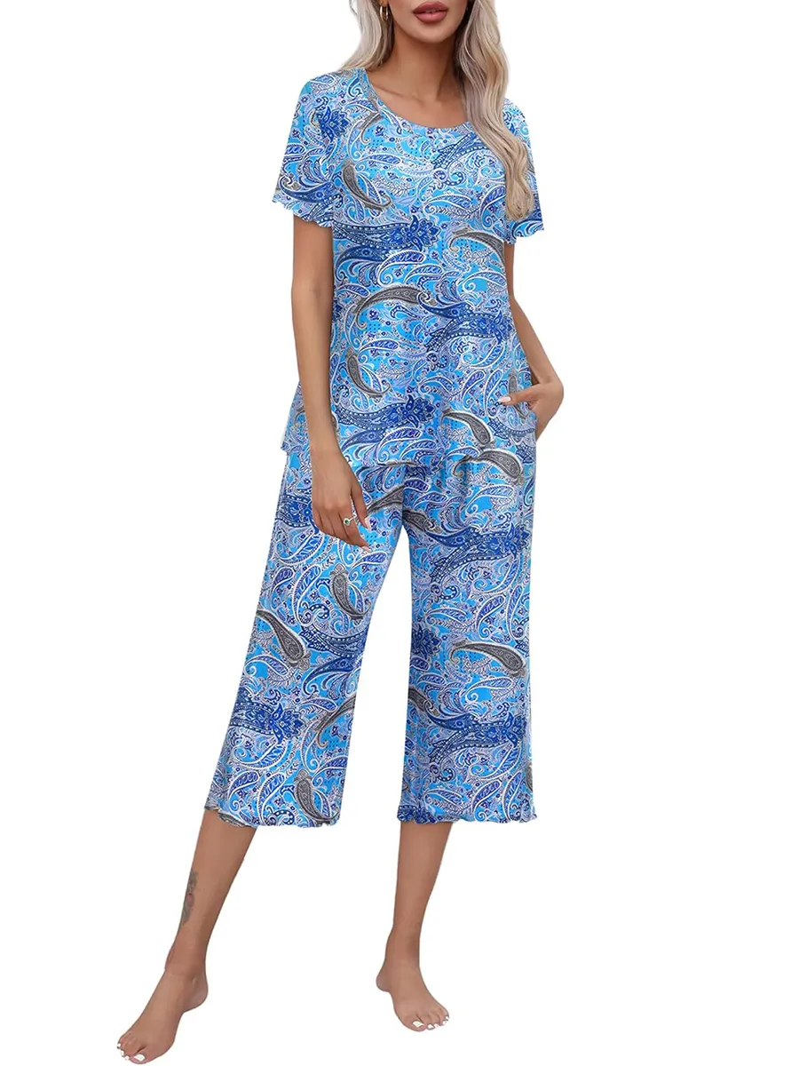 Rashini | Floral Short Sleeve Pajama Set