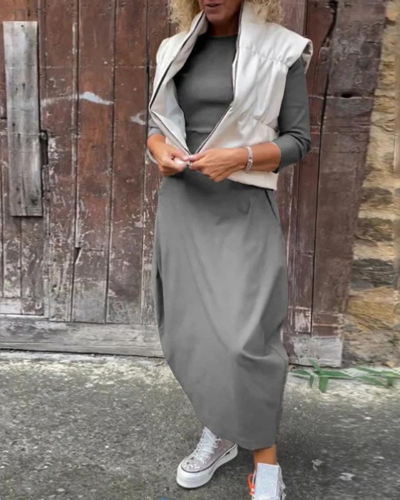 Magdana | Midi Dress with Three Quarter Sleeves