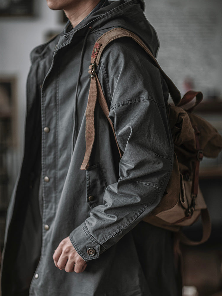 Engelbert | Hooded Longline Drawstring Parka Jacket