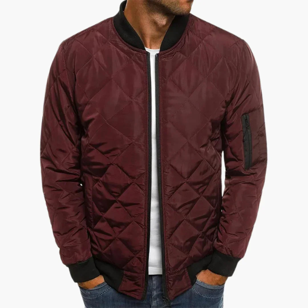 Davidson | Jacket With Diamond Quilting and Ribbed Trim