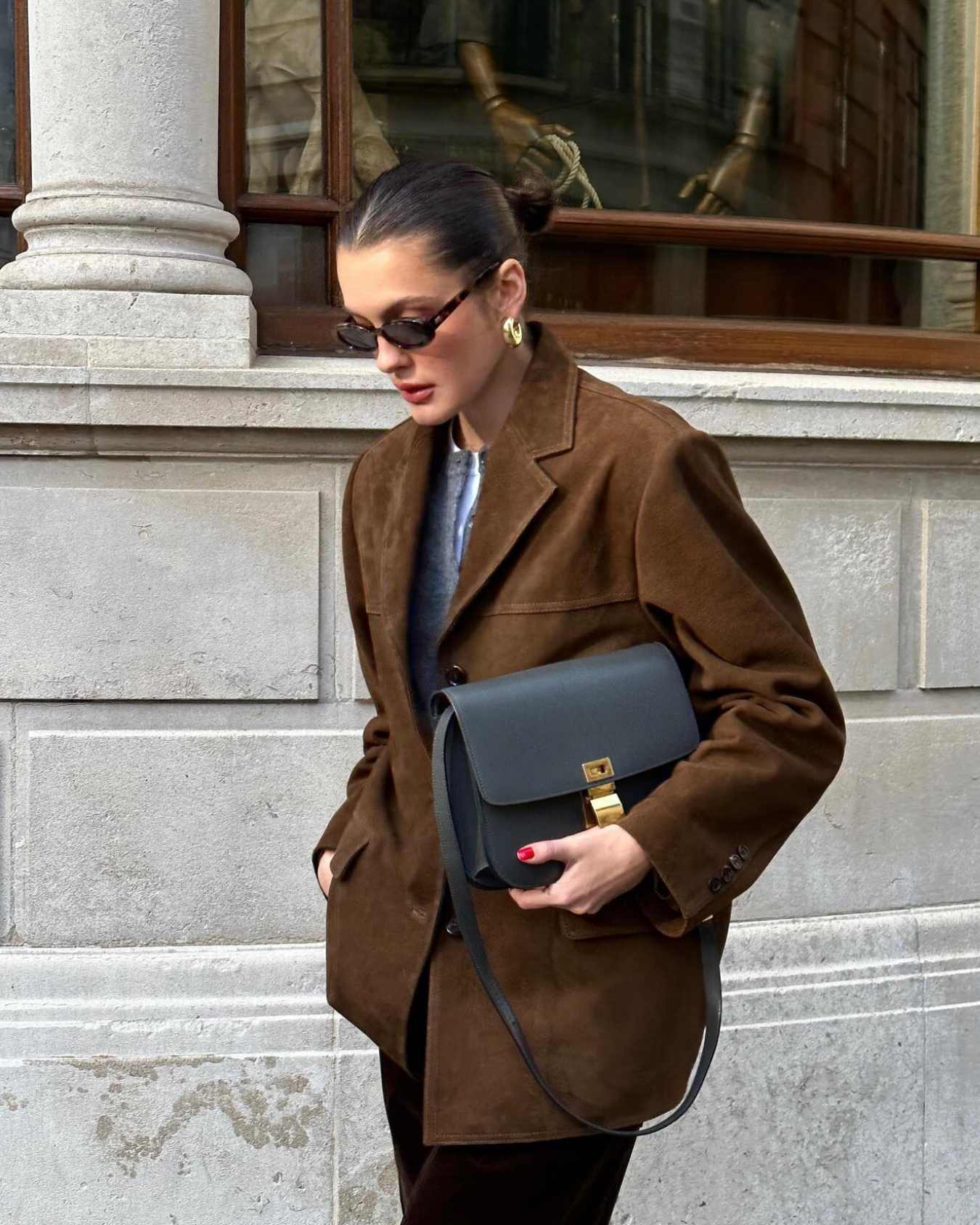 Eline | Jacket With Suede Finish and Notched Lapels