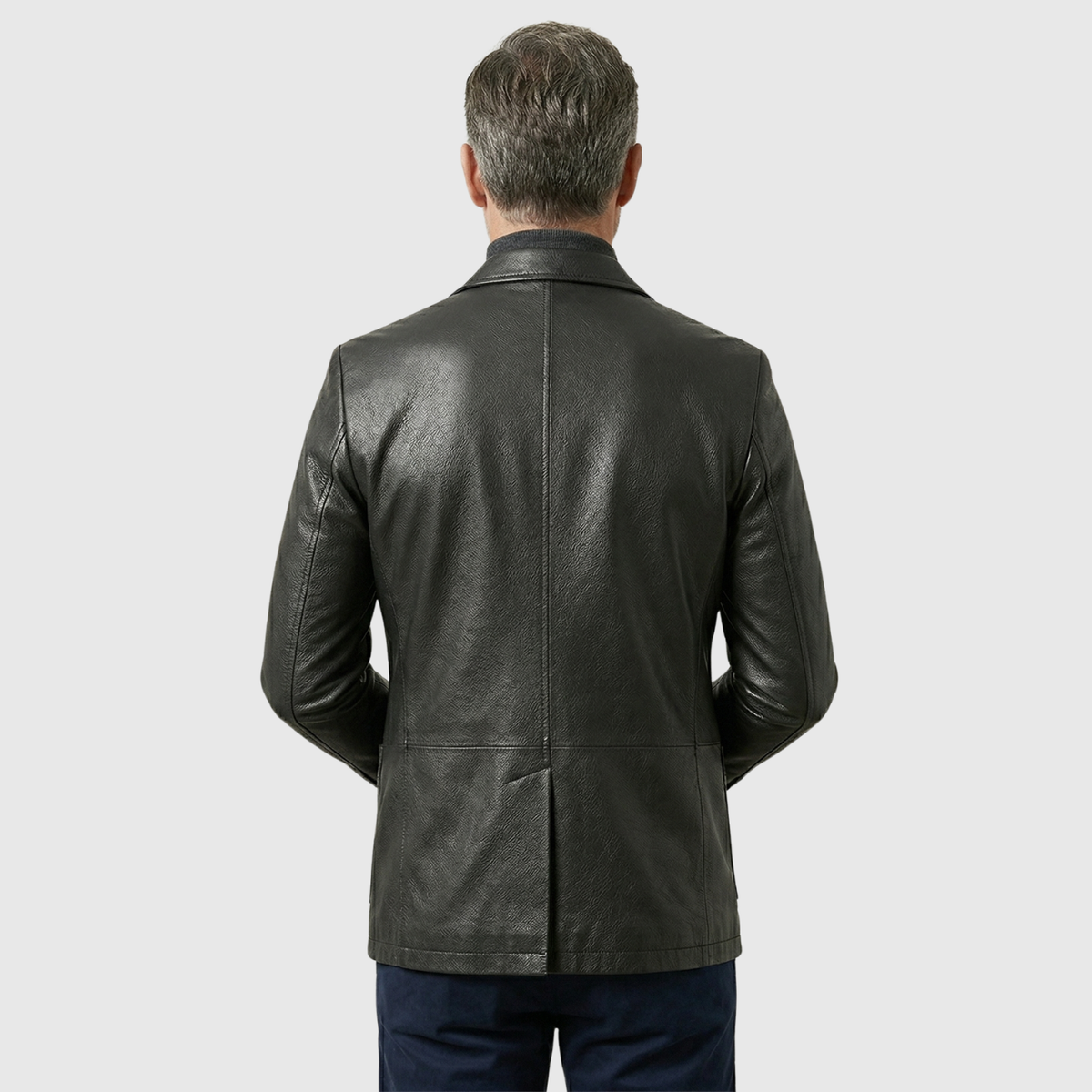 Emil | Blazer Style Leather Jacket with Button Closure