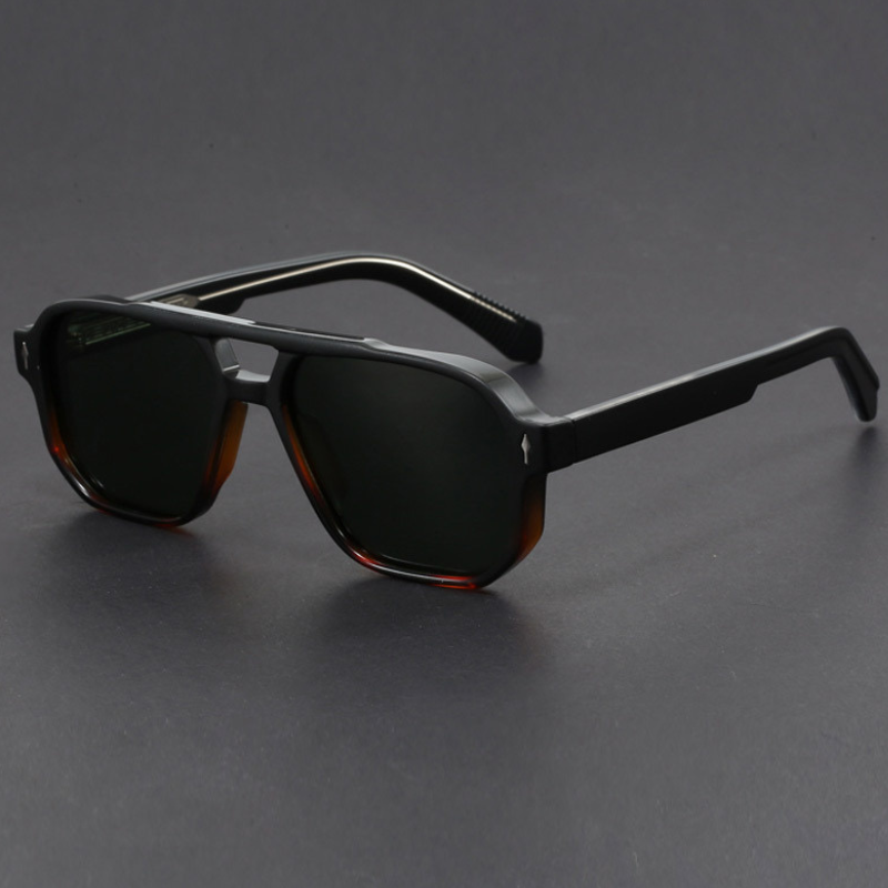 Kieran - Square Frame Blue Dark Lens Sunglasses