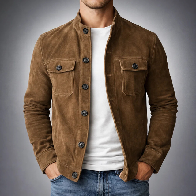 Pranas | Suede-Look Button Jacket